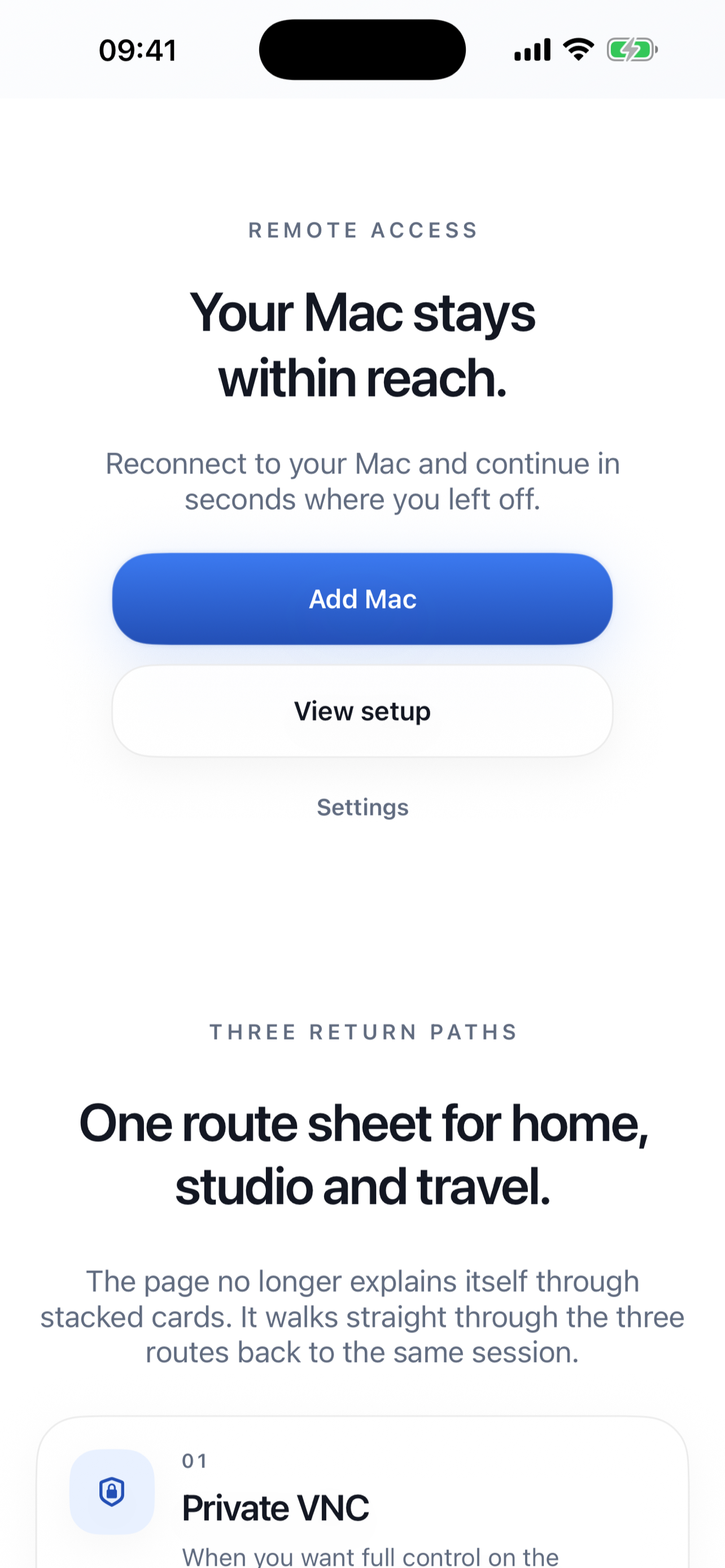 DeskRoute dashboard on iPhone.